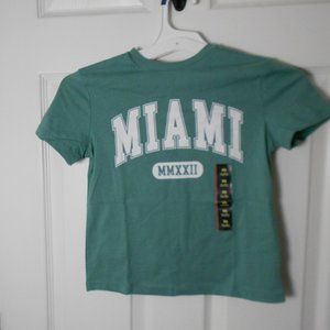 art class XS (4-5) or S (6/7) MIAMI MMXXII Short sleeve T-shirt New green  white